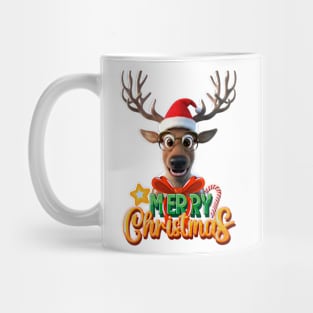 Santa's Reindeer: Festive Merry Christmas Design Mug